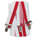 Широкие мужские подтяжки для брюк Free&Easy Polska белые с красным