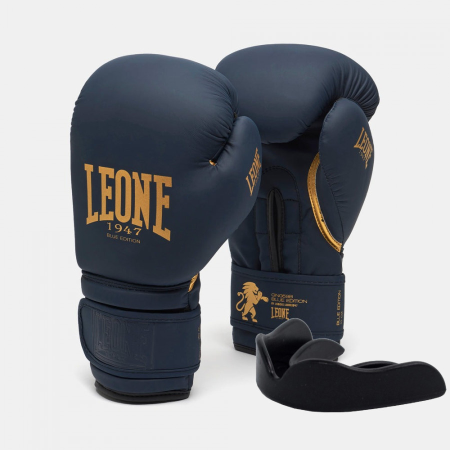Боксерські рукавиці Leone GN059B Blue Edition 16 унцій (капу в комплекті)