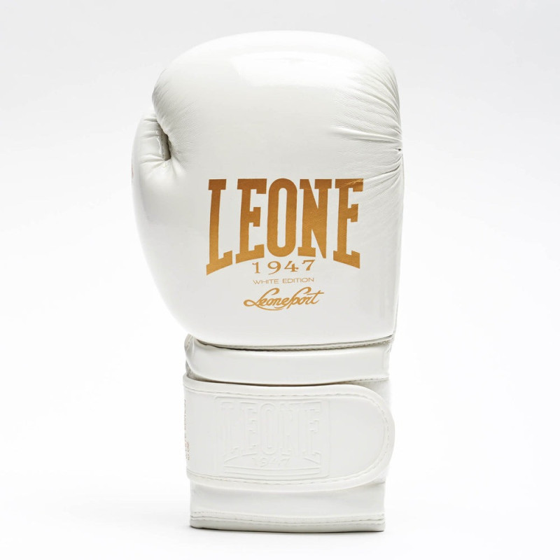 Боксерські рукавиці Leone GN059W White/Gold 12 унцій 