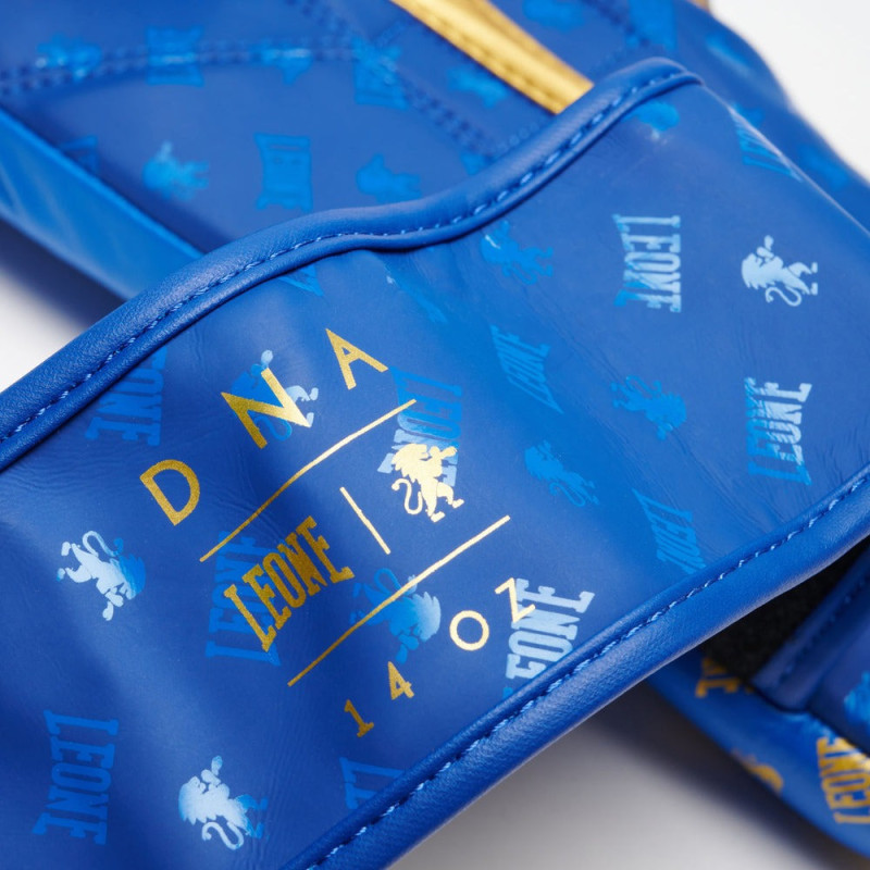 Боксерські рукавиці Leone GN220 DNA Blue 10 унцій (бинти 4 м. в комплекті)