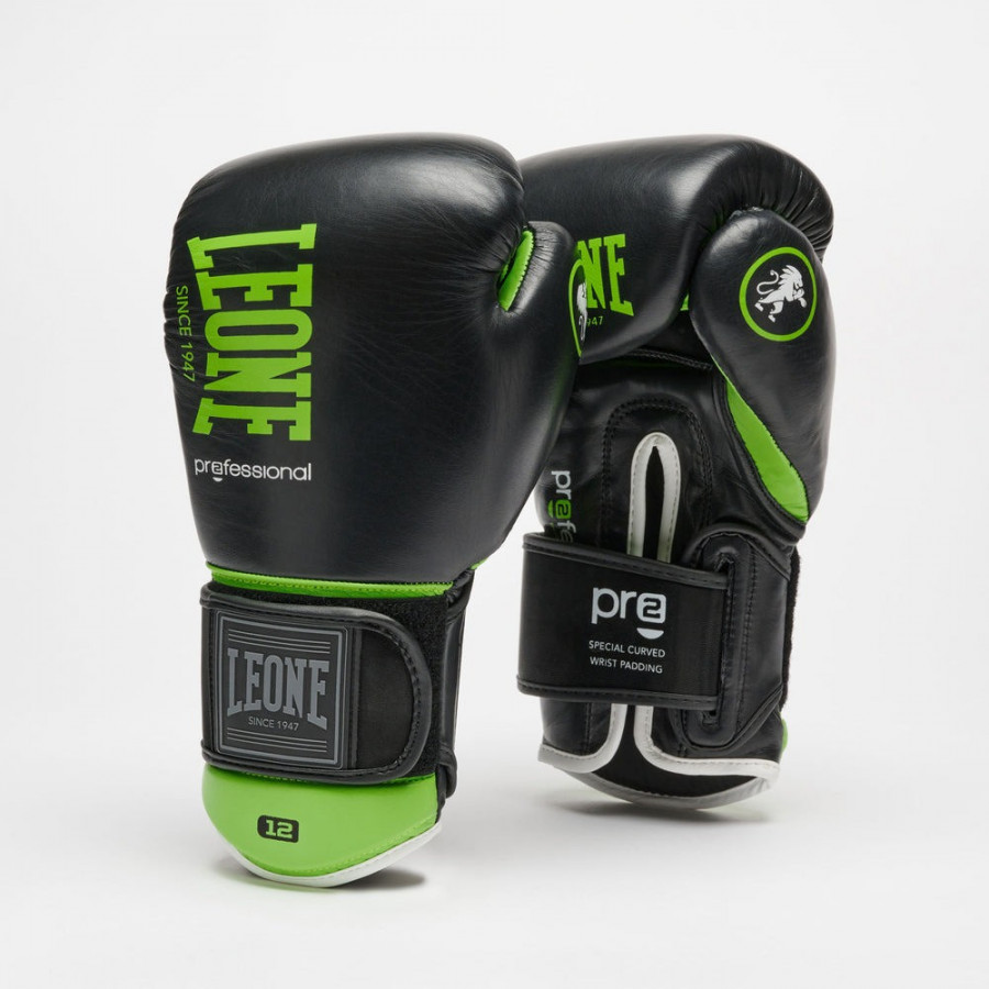 Боксерські рукавиці Leone GN115 PROFESSIONAL 2 Black 16 унцій (бинти 4 м. в комплекті)