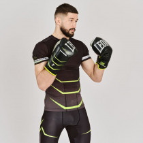 Боксерські рукавиці Leone GN110F REVO FLUO Black 12 унцій (бинти 4 м. в комплекті)