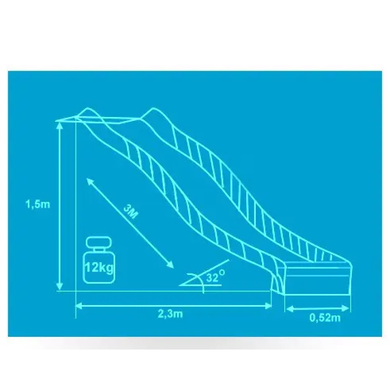 Детская горка пластиковая 3 м (Бельгия) Антрацитовая