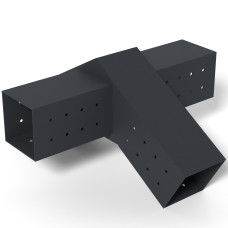 Кронштейн для соединения 3 брусьев 100×100 мм | Соединение 120° (проходная модель)