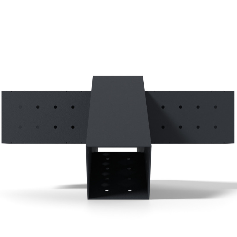 Кронштейн для соединения 3 брусьев 100×100 мм | Соединение 120° (проходная модель)