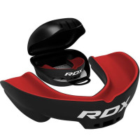 Капа RDX 3w, Доросла (вік 12+) Black/Red, Посадка: Boil & Bite (кип’ятіння + прикус), Двошаровий полімер, Чорно-червоний