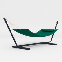 Стійка для гамака 50х50 + Двомісний гамак SOFT смарагдовий XXL 200x140 з планками