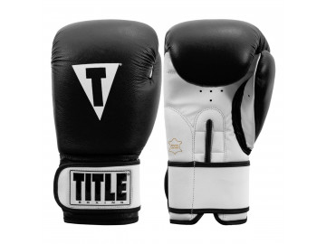 Боксерські рукавиці TITLE Premier Leather Black/White XL 16 oz