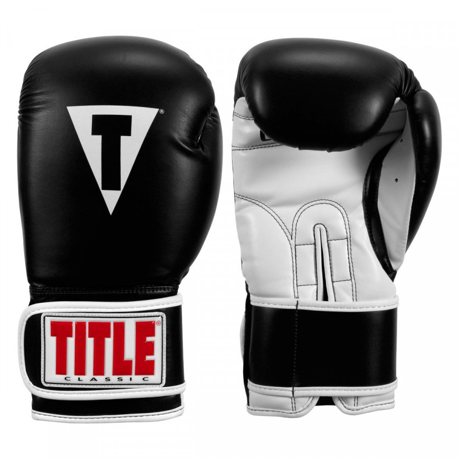 Боксерські рукавиці TITLE Classic Pro Style 3.0 Black/White 12 oz