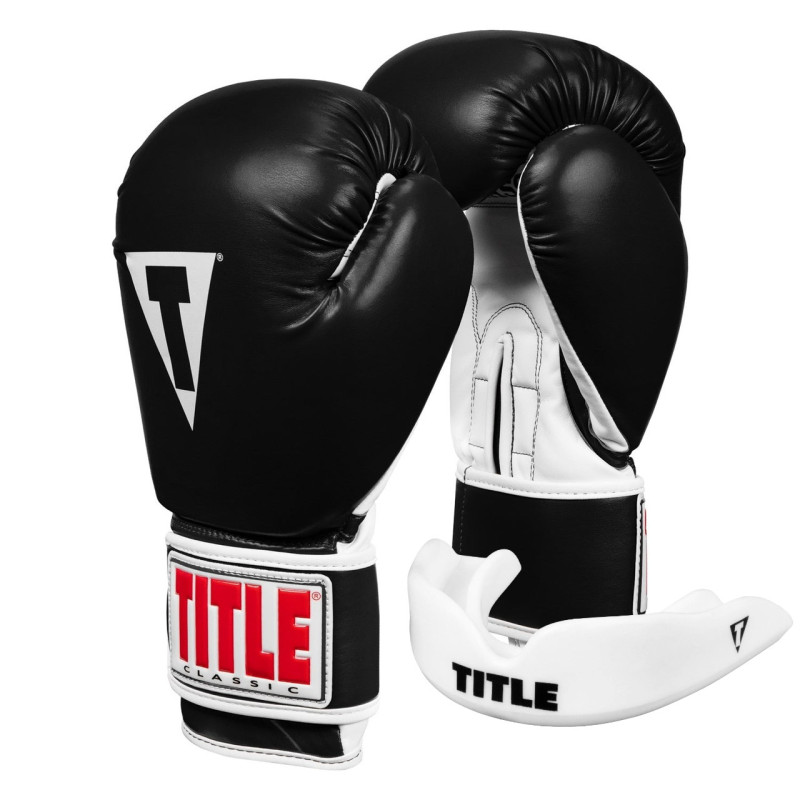 Боксерські рукавиці TITLE Classic Pro Style 3.0 Black/White 12 oz 