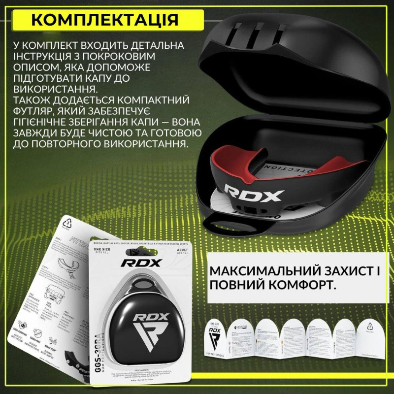 Капа RDX 3w доросла (вік 12+) Black/Red