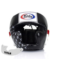Боксерский шлем Fairtex HG10 Black, Размер M, Натуральная кожа, Черный
