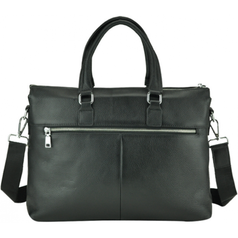 Мужская сумка-портфель Tiding Bag кожаная черная