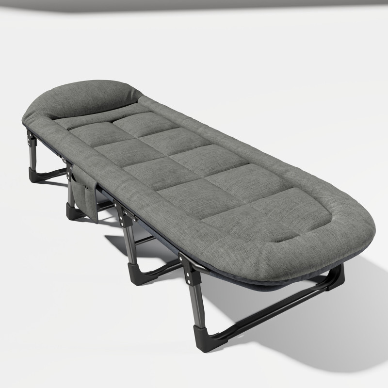 Раскладная кровать-шезлонг WCG FB-S25 с мягким матрасом и регулируемым солнцезащитным козырьком