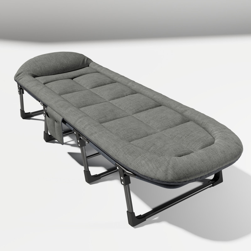 Раскладная кровать-шезлонг WCG FB-S25 с мягким матрасом и регулируемым солнцезащитным козырьком