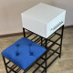 Банкетка для обуви Атланта-1R 70 см велюр синий/белая аляска 9-3-9005