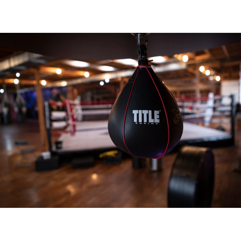 Пневмогруша боксерська TITLE Boxing Gyro Balanced Leather Speed Bag Black / M
