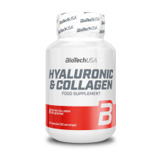 Колаген, Hyaluronic & Collagen, BioTech, 30 капсул