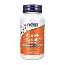 L-карнитин, Acetyl-L-Carnitine 500 mg, NOW, 50 капсул