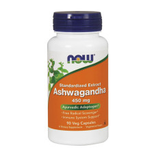 Ашваганда, Ashwagandha 450 mg, NOW, 90 капсул