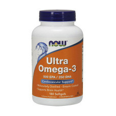 Омега-3, Ultra Omega-3, NOW, 180 капсул
