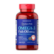 Омега-3, Omega-3 Fish Oil 1000 mg, Puritan's Pride, 250 капсул