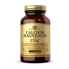 Магній, Calcium Magnesium & Zinc, Solgar, 100 таблеток