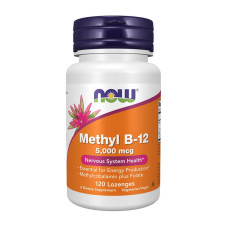 Витамины и минералы, Methyl B-12 5000 mсg, NOW, 120 пастилок