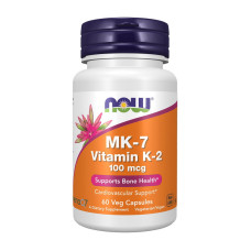 Витамины, MK-7 Vitamin K-2 100 mcg, NOW, 60 капсул