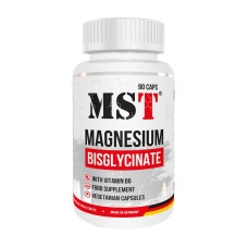 Магний, Magnesium Bisglycinate With Vitamin B6, MST, 90 капсул
