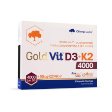 Витамины и минералы, Gold-Vit D3 + K2 (4000 IU/50 µg), OLIMP, 30 капсул