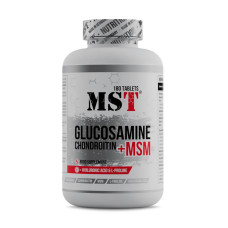 Для суставов и связок, Glucosamine Chondroitin + MSM + hyaluronic acid, MST, 180 таблеток