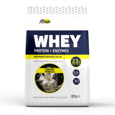 Сывороточный протеин, Whey Protein + Enzymes, FitWin, 900 г (Нежная ваниль)