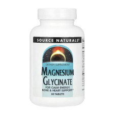 Магний, Magnesium Glycinate, Source Naturals, 60 таблеток