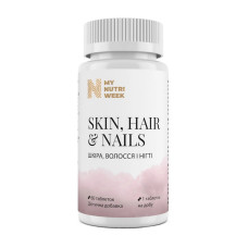 Вітаміни та мінерали, Skin, Hair & Nails, My Nutri Week, 60 таблеток