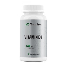 Витамины, Vitamin D3 2500 IU, Sporter, 60 капсул