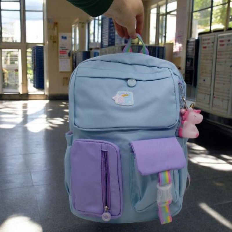 Рюкзак детский "Единороги" (голубой)