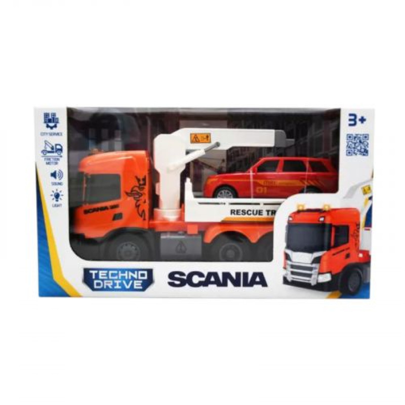 Ігровий набір серії Big Truck" – Евакуатор Scania з машиною (світло, звук)"
