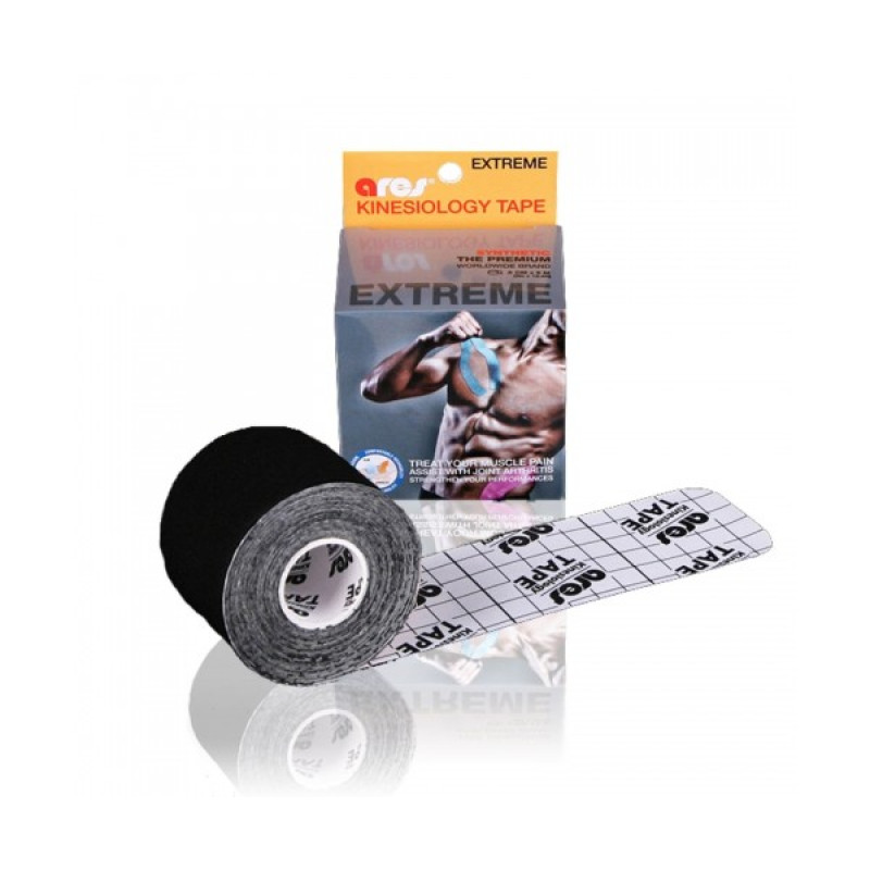 Кінезіо тейп Ares Extreme 5см х 5м Черный