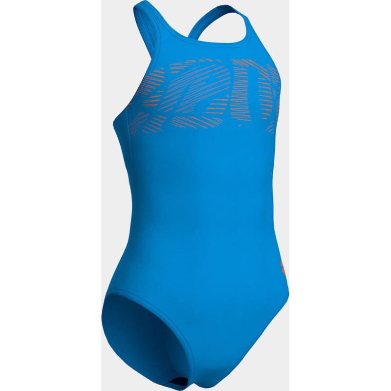 Купальник закритий для дівчат Arena GRAPHIC SWIMSUIT V BACK блакитний Діт 140 см
