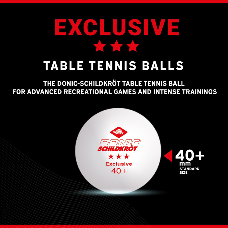 М'ячі Donic EXCLUSIVE Advantgarde 3* 40+ 3шт
