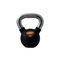 Гиря LiveUp Rubber Kettlebell, цільнолита, 6 кг, чавун/гума, чорна