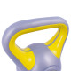 Гиря LiveUp Plastic Kettlebell, цельнолитая, 4 кг, пластик, серо-желтая