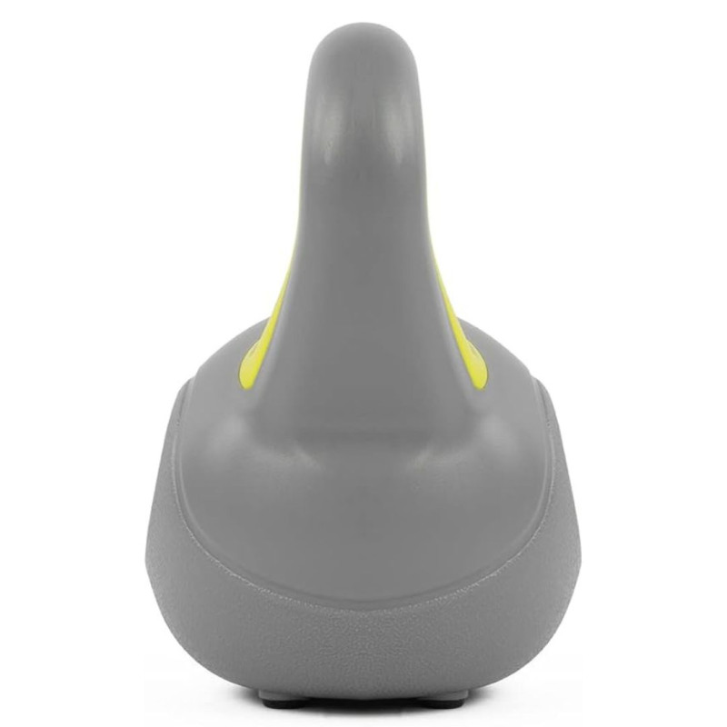 Гиря LiveUp Plastic Kettlebell, цельнолитая, 4 кг, пластик, серо-желтая