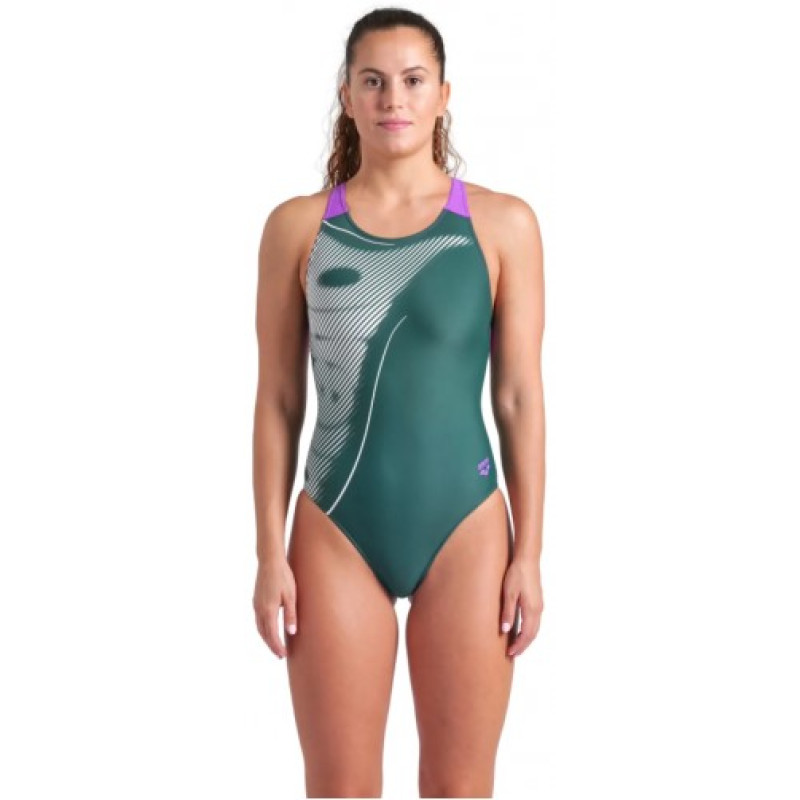 Купальник закритий для жінок Arena BRIGHT GLARE SWIMSUIT V BACK