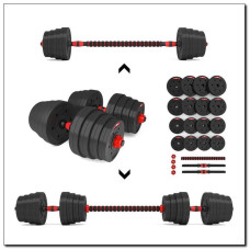 Набір штанга+гантелі HMS SGР30 - 30 кг, чорно-червоний 