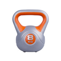 Гиря Insportline Vin-Bell, 8 кг, чугун/винил, серо-оранжевая