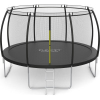 Батут Funfit 3121 з зовнішньою сіткою 12 футів 374 см чорний