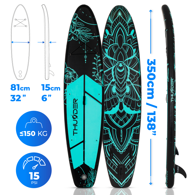 Надувна SUP дошка (Сапборд) THUNDER MOTH-MINT 350