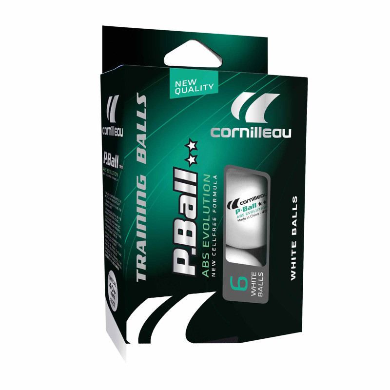 М'ячі для настільного тенісу Cornilleau P-BALLS 2** 6 шт, білі